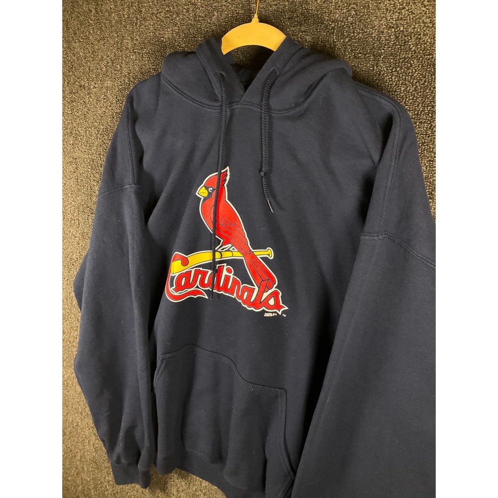 Stitches MLB St. Louis Cardinals Navy Blue Hoodie Sweatshirt Mens XL